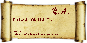 Maloch Abdiás névjegykártya